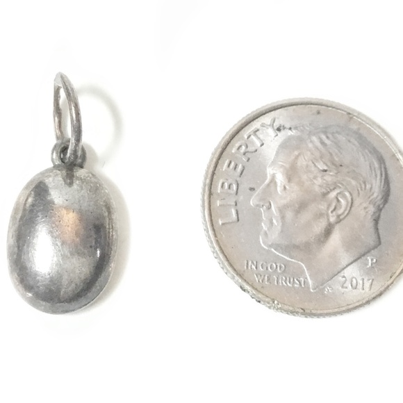 Vintage Sterling Silver Coffee Bean Charm - Picture 2 of 2